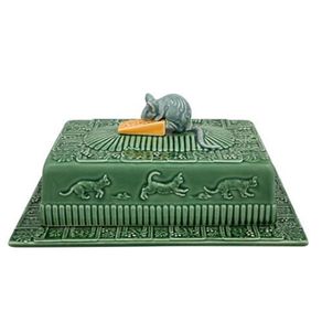 Bordallo-Pinheiro-Natural-Quesera-con-Tapa-Raton-Verde Bordallo-Pinheiro-Natural-Quesera-con-Tapa-Raton-Verde