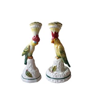 CANDELABRO-LORO-CERAMICA-MULTICOLOR-42x-10-CM-SET-X-2
