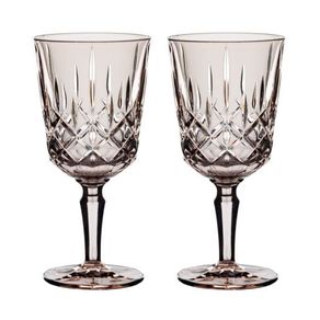105217-Alt-Pareja-de-Copas-de-Vino-Noblesse-Nachtmann-en-Cristal-Color-Tabaco--Ambar--Tallado-con-Patron-de-Diamante-Clasico.-